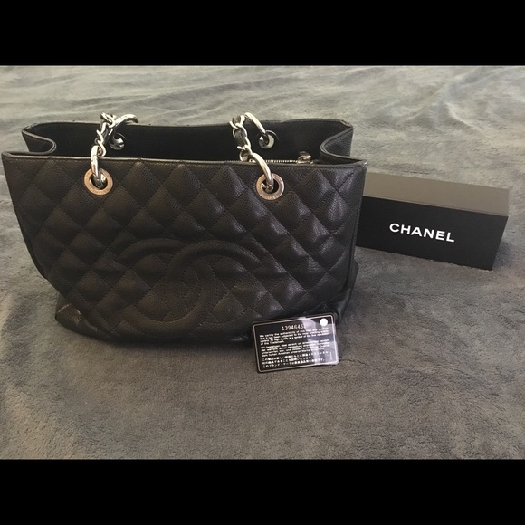 Chanel Black Quilted Caviar Grand Shopping Tote, myGemma